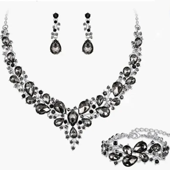 NEW Sparkling Bling Swarovski Crystal Rhinestone Bridal Wedding Necklace… - Picture 11 of 16
